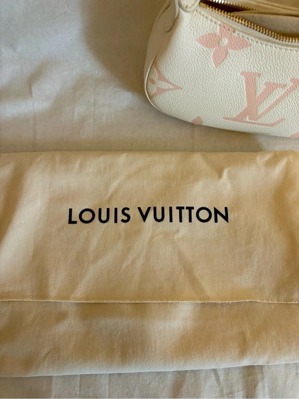 Louis Vuitton White & Pink Mini Moon Bag